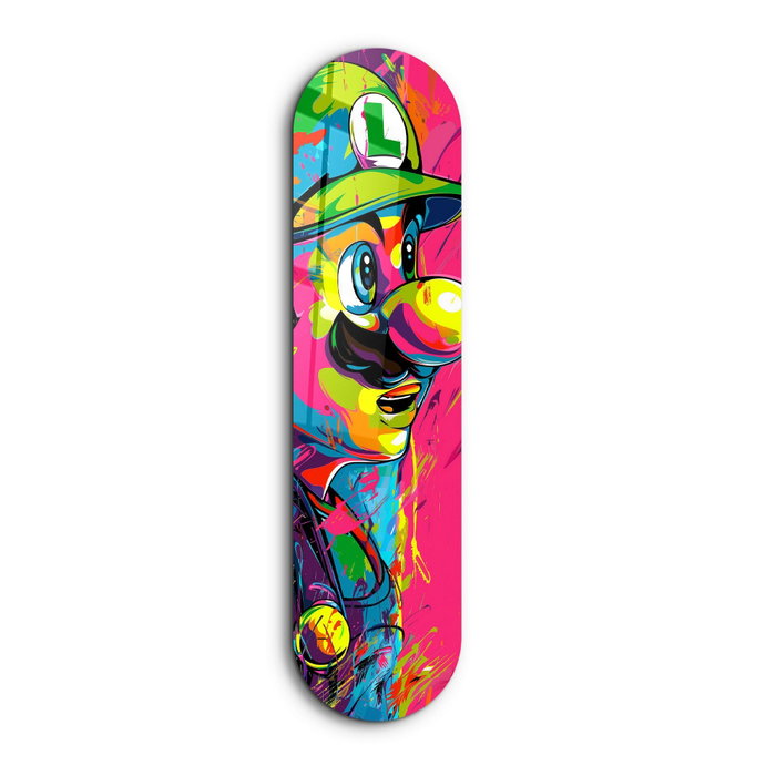 Wallity Luigi Fan Art - Pintura Decorativa de Vidrio Templado 20 x 80 cm